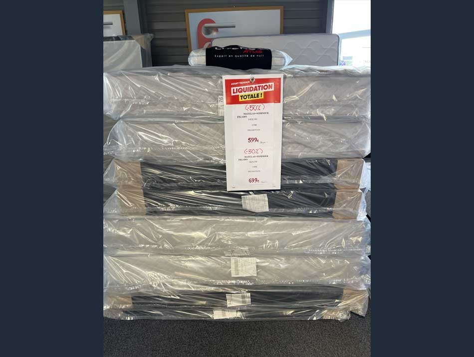 MeublesAtlas - Ensemble matelas + sommier 160x200 FIGARO MeublesAtlas - Ensemble matelas + sommier 160x200 FIGARO