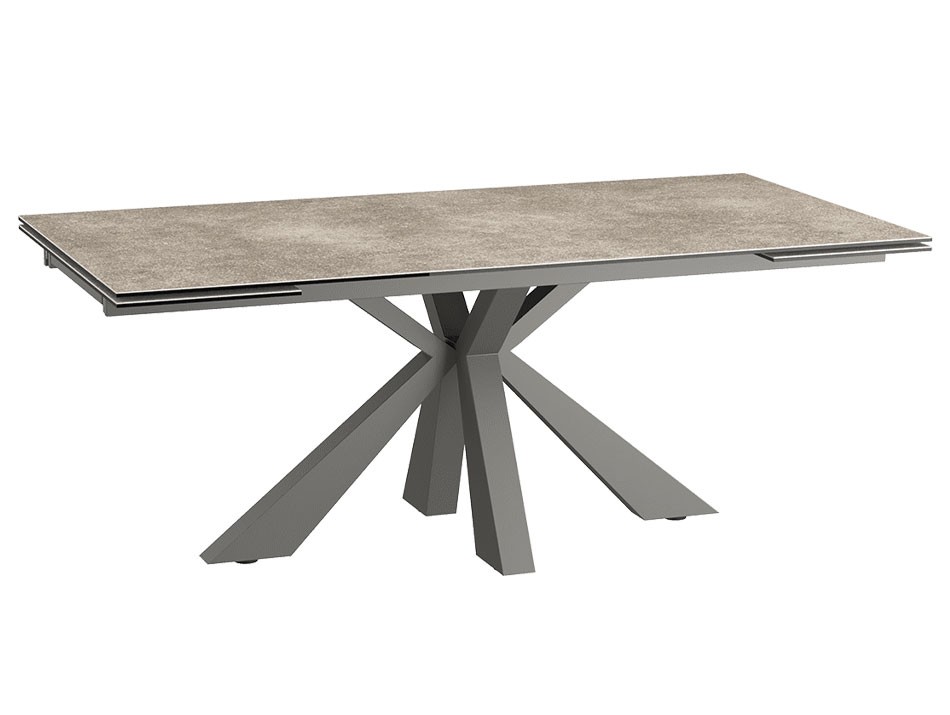 Table ovale blanche en céramique et pieds alu 3D Chinon - 9582