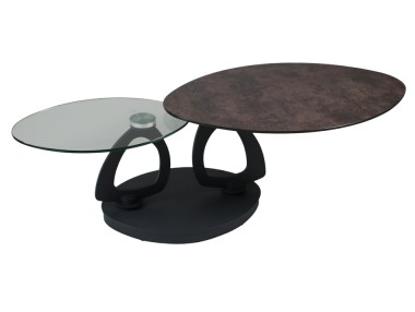 TABLE BASSE OVALE VERRE