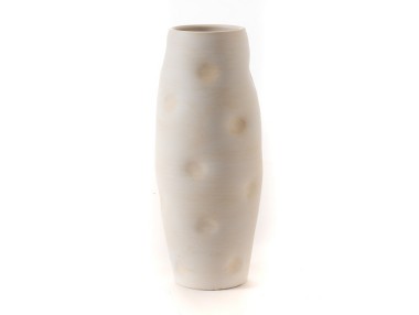 VASE CAPITONNE H70D21 CREME