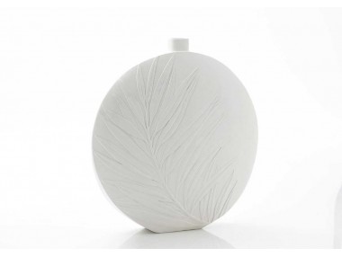 VASE 68CM FEUILLES BLANC