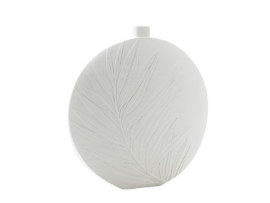 VASE 68CM FEUILLES BLANC