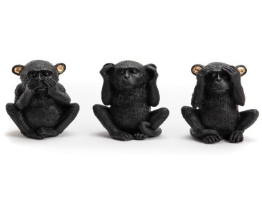 SINGE 3 SAGES NOIR DORE 3ASS