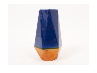 VASE BLEU/OCRE 34 CM
