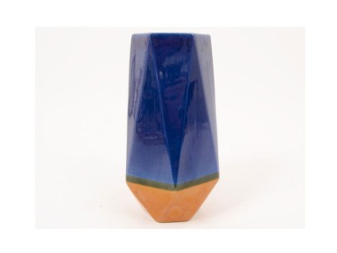 VASE BLEU/OCRE 40 CM