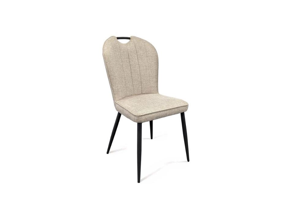 NADEGE-Chaise fixe avec poignée tissus velours