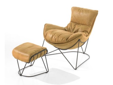 FAUTEUIL TISSU PIEDS MÉTAL...