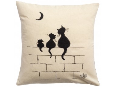 Coussin Dubout 3 chats Ecru...