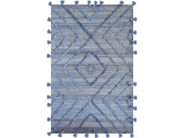 Tapis Worgan denim Bleu/ivoire