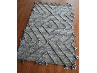 Tapis Worgan denim Bleu/ivoire