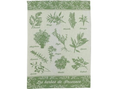 Torchon jacquard Herbes de...