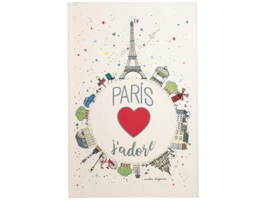 Torchon Planète Paris Ecru...