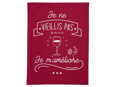 Torchon Je m'améliore Rouge...