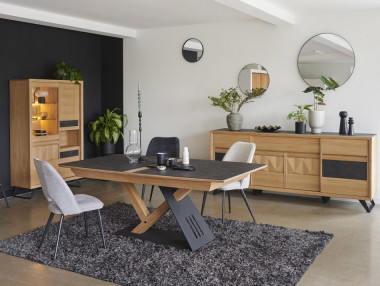 TABLE TONNEAU PIEDS EN Y