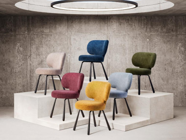 CHAISE DOSSIER ARRONDI TISSU