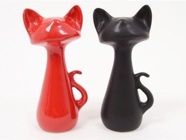 CHAT ROUGE ET NOIR 27CM
