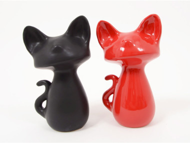 CHAT ROUGE ET NOIR 29CM