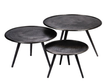 SET DE 3 TABLES BASSES RONDES