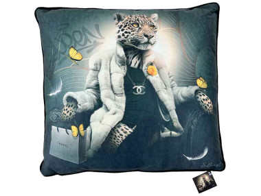 COUSSIN LÉOPARD CHESTERFIELD