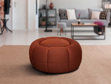 POUF ROND TISSU 3D