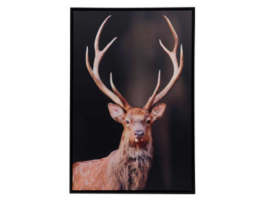 TOILE CERF AVEC BOIS