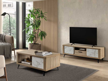 MEUBLE TV 2 PORTES 1 TIROIR