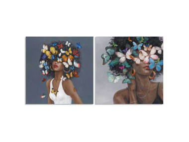 TOILE FEMMES AVEC PAPILLONS...