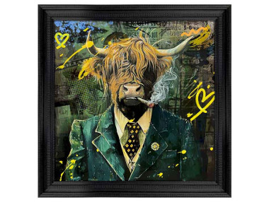 TOILE TAUREAU CADRE BAROQUE