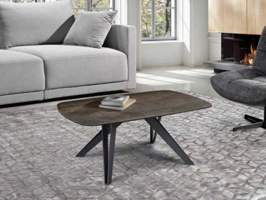 TABLE BASSE TONNEAU CÉRAMIQUE