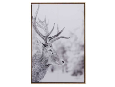 TOILE CERF NOIR BLANC