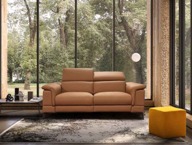 CANAPÉ FIXE CUIR TÊTIERES...