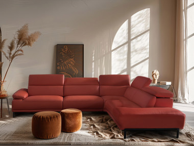 Canapé d'angle cuir