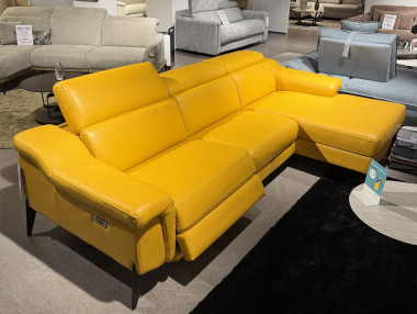 Canapé d'angle relax cuir