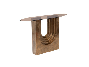 CONSOLE ARC OR VERRE CARMEN