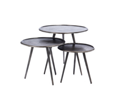 SET DE 3 TABLES BASSES RONDES