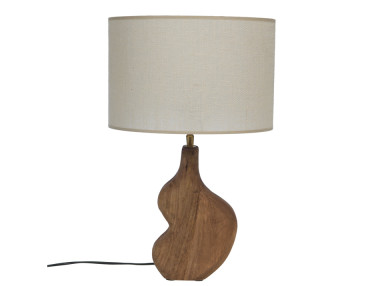 LAMPE BOIS RECTO JUTE