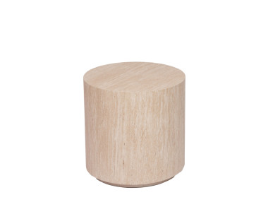 BOUT DE CANAPÉ ROND TRAVERTIN