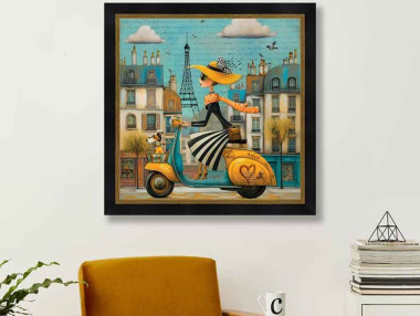 LA PARISIENNE SUR SON SCOOTER