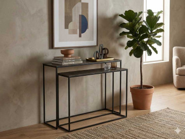 SET DE 2 CONSOLES ALU SILVER