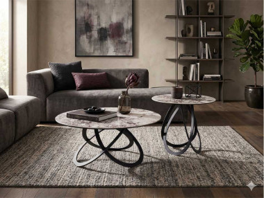 TABLE BASSE RONDE CÉRAMIQUE