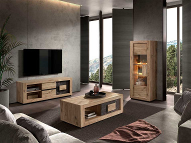 MEUBLE TV PORTE EFFET ARDOISE