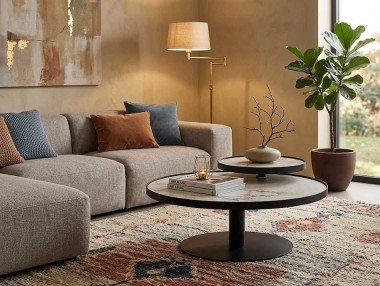 TABLE BASSE RONDE ET...