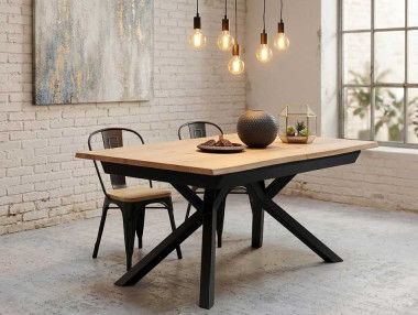 TABLE BOIS MASSIF PIÉTEMENT Y