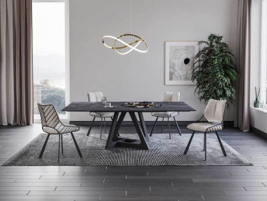 TABLE CARREE AVEC ALLONGES