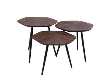 LOT DE 3 TABLES BASSES HEXA
