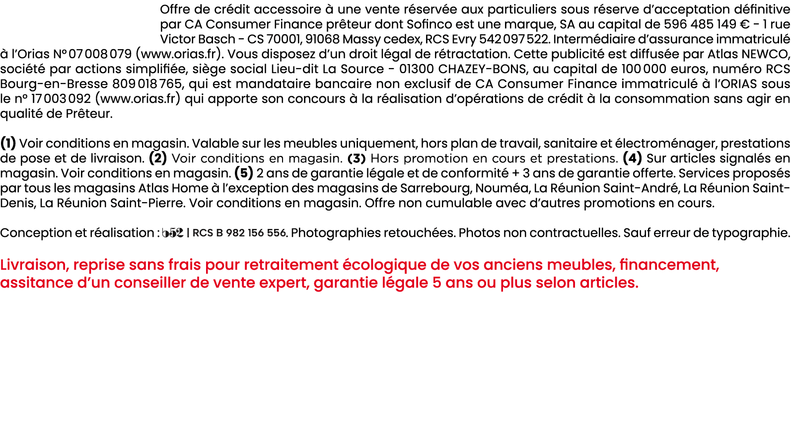 Offre de cr dit accessoire  une vente r serv e aux particuliers sous r serve d’acceptation d finitive par CA Consume...