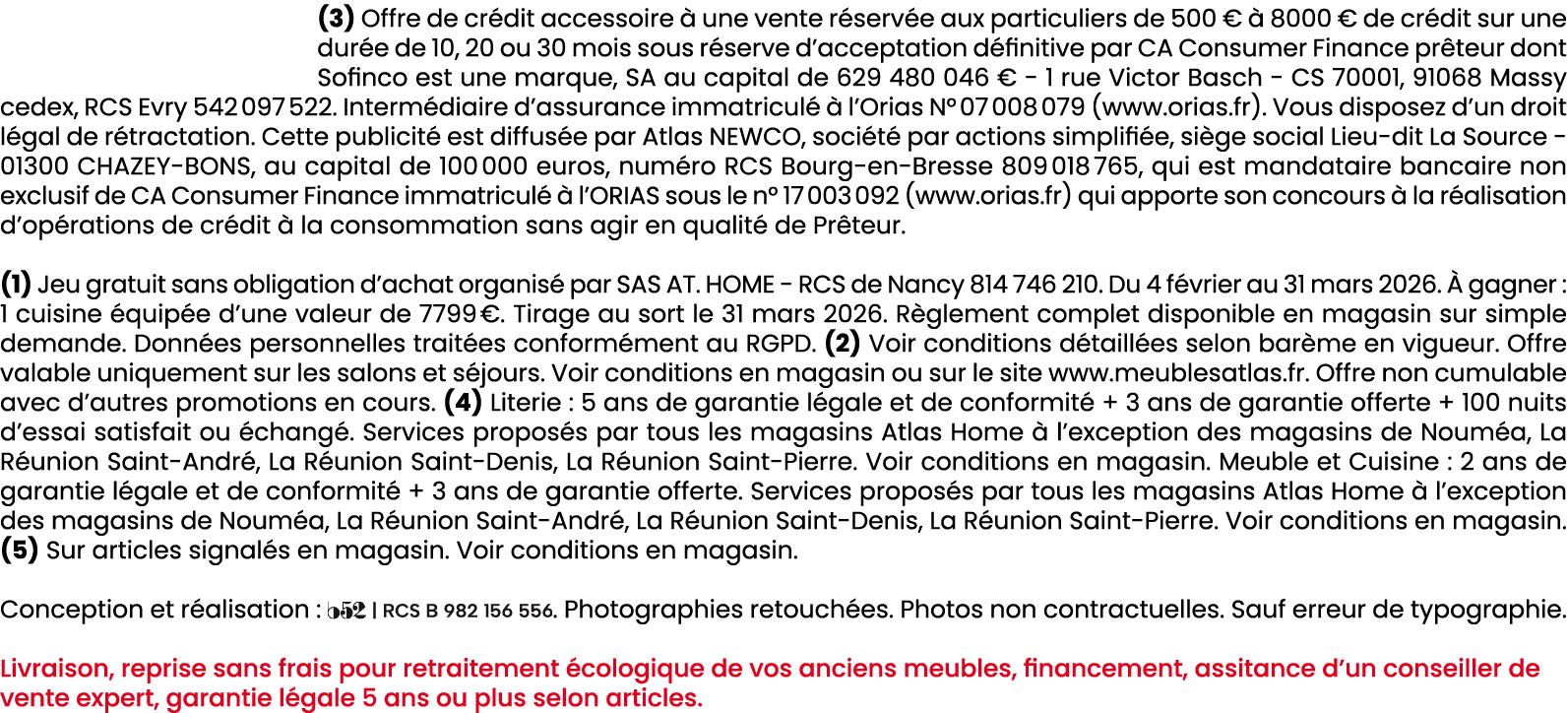 (3) Offre de cr dit accessoire  une vente r serv e aux particuliers de 500 €   8000 € de cr dit sur une dur e de 10,...