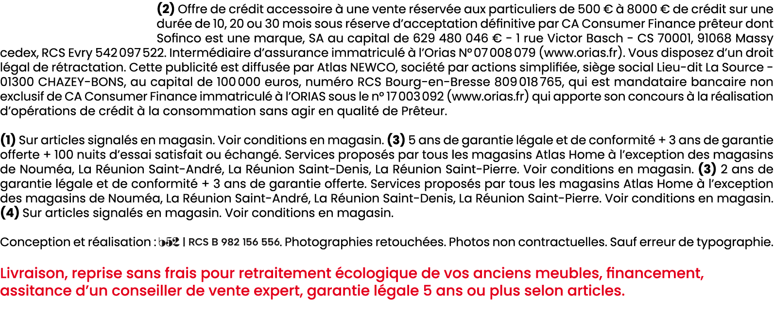(2) Offre de cr dit accessoire  une vente r serv e aux particuliers de 500 €   8000 € de cr dit sur une dur e de 10,...