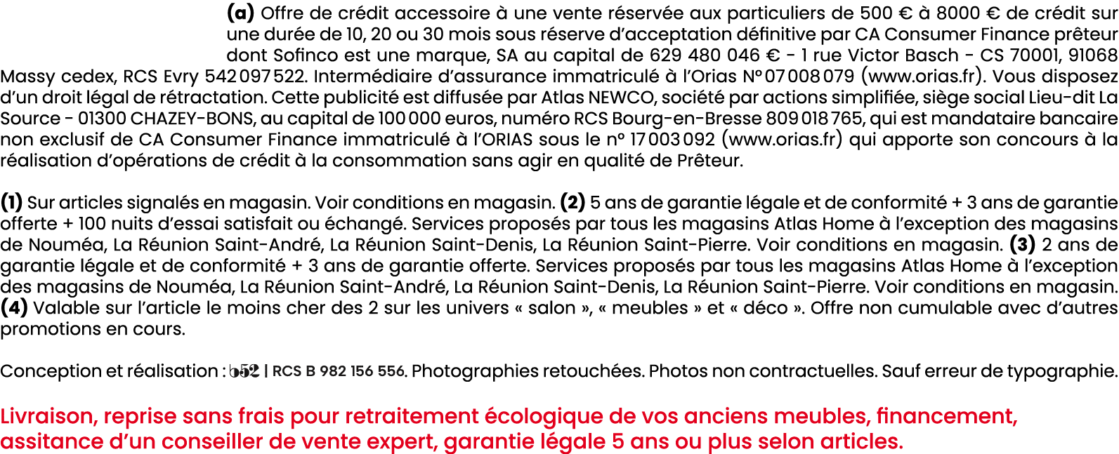 (a) Offre de cr dit accessoire  une vente r serv e aux particuliers de 500 €   8000 € de cr dit sur une dur e de 10,...