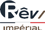 Logo stylis avec le texte “R v imp rial" en noir et marron s par  par une ligne tricolore noire, blanche et rouge.  Description g n r e par IA